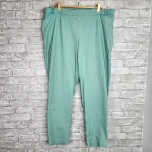 Violets & Roses Pants Mint Green Stretch Waist Career Trousers 16W